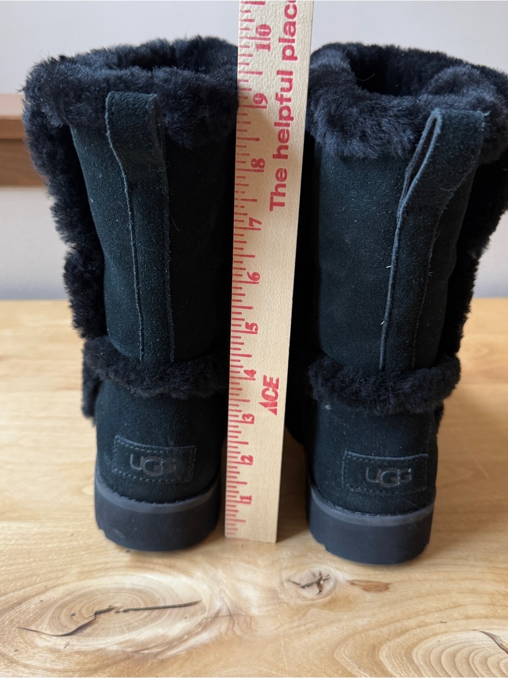 UGG AUSTRALIA BLACK SUEDE CLASSIC BOOT PULL ON FLAT SN 1112500 WINTER COZY W 9 - Picture 8 of 12